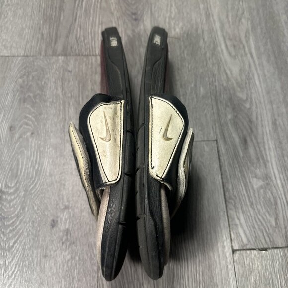 Nike comfort slides black silver 415205–010 size 9 Men’s Chrome Swoosh Foam